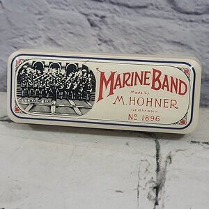 Vintage M. Hohner Marine Band Harmonica Key of C No. 1896 Made in Germany w/ Box